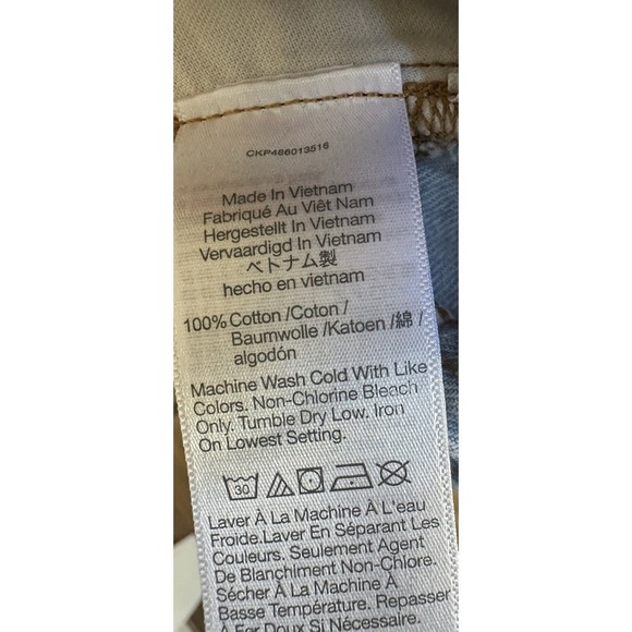 Madewell 90s Straight Crop Jeans Women's Size 33 Light Wash Distressed Denim - Picture 10 of 10